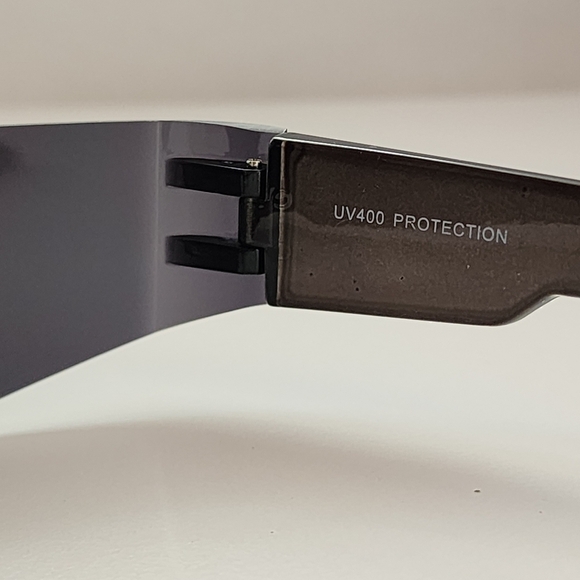 NEW Black Slim Sleek Shield Sunglasses Sunnies - Picture 6 of 10